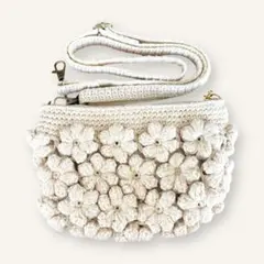 お花モチーフ編みショルダーバッグorポーチ♡２ＷＡＹで使える♡ハンドメイド