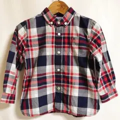【最終値下げ】トミーヒルフィガー チェックシャツ ロゴ 2T ベビー