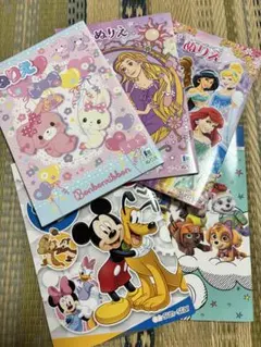 ディズニープリンセス ぬりえセット 5冊セット　おまけつき