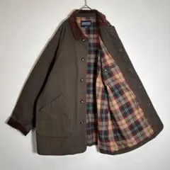 LAND'S ENDランズエンド 裏地チェック柄　ハンティングジャケット