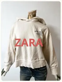 ☘️T21388☘️ZARA フード スウェット パーカー Lのサムネイル