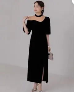 LEJA シアーベロアIラインワンピースドレス