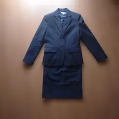 黒 ストライプ ビジネススーツ セット　リクルート　事務服