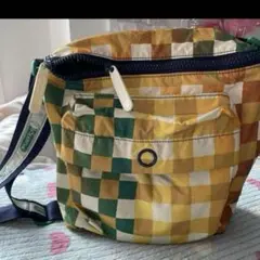 希少 黄色　レスポートサック チェック柄 ナイロン 斜め掛け　ショルダーバッグ