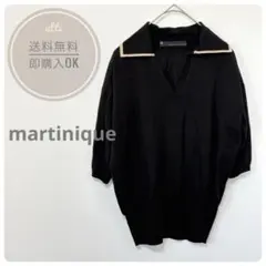 martinique マルティニーク スキッパーカラー　ニット プルオーバー 黒のサムネイル