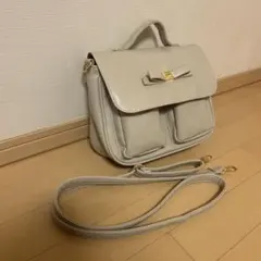 リボン付きショルダーバッグ ライトベージュ 量産型 地雷系 美品
