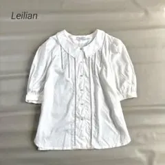 【レリアン】13 半袖 ブラウス シャツ ホワイト Leilian 大きいサイズのサムネイル