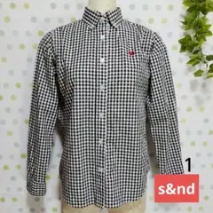 【s&nd 】size1 黒✕白のギンガムチェック 長袖カバシャツ