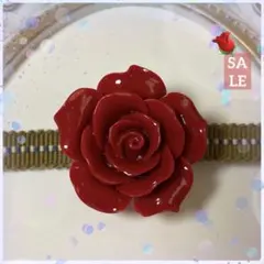 【特価】薔薇 帯留め ❁ 真紅の薔薇帯留め ❁ バラの花帯留め 限定品ꕤ再販♡⃛