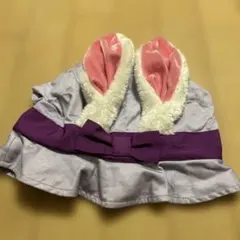 ウサギ耳付き紫色コスプレ帽子
