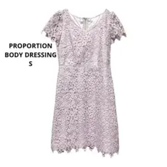 PROPORTION レースワンピース ピンクベージュ 半袖　　フェミニン　春夏