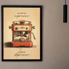 01.カフェアート　コーヒー　北欧インテリア　ミッドセンチュリー　ポスター