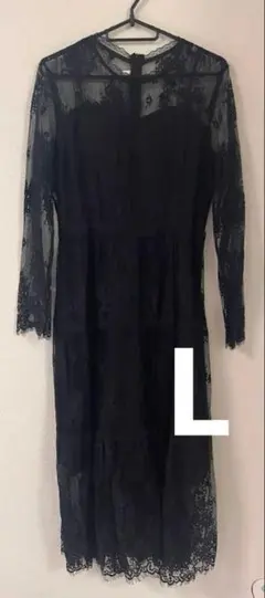 レースドレス　ブラック　パーティ　ワンピース