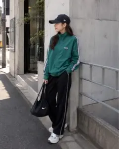 COLZA グリーン ジップアップジャケット ジャージ ライン Honeys