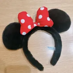 ミニーマウス カチューシャ 赤　水玉リボン
