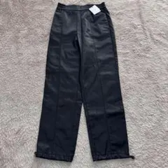 【未使用品】ZARA フェイクレザー パンツ 裾絞り ジョガーパンツ 黒