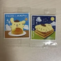 ポムポムプリンパステル　ステッカー さくさくラスクステッカー２枚セット