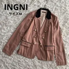 イング　INGNI テーラード　ジャケット　金ボタン　バイカラー　ピンクベージュ