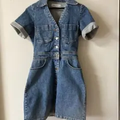 ZARA デニム ミニワンピース 半袖