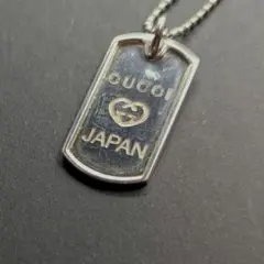社外チェーン】GUCCI ダブル ドッグタグ プレート ネックレス シルバー