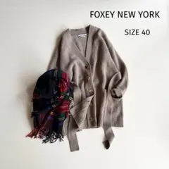 ビアズリー☆ ファーニットポンチョ フォックス カシミヤ ボーダー