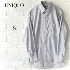 UNIQLO 長袖シャツ ボタンダウンシャツ 紺白 ストライプ