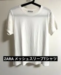 ZARA メッシュスリーブ Tシャツ メッシュトップス