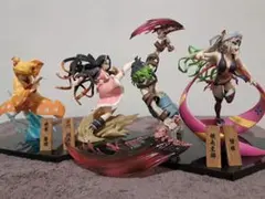 4体セット アニメ フィギュア 戦闘ポーズ