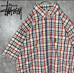 ステューシー　シャツ　チェック柄　カラフル　 90s 銀タグ