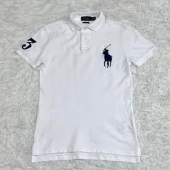 ラルフローレン ポロシャツ ビッグポニー ホワイト XS カスタムスリムフィット
