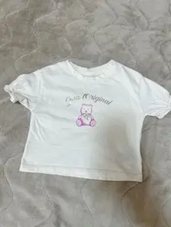 クマプリント ホワイト Tシャツ