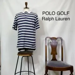 3256【ストライプ極上美品】POLO GOLF ポロシャツ　コットン100%