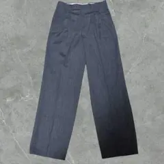 90s JUN men スラックス ダークグレー ストライプ柄のサムネイル