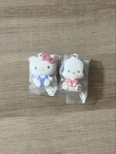 ハローキティ & ポチャッコ フロッキーキーホルダー 2個セット