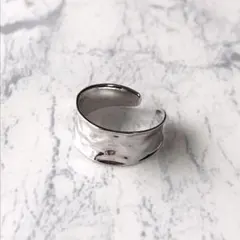 シルバーリング925 メンズ　レディース　湾曲　シンプル　オープンリング NO2