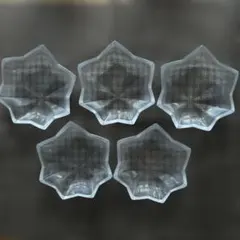 もみじ型ガラス皿5個セット