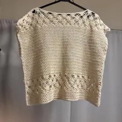 サマーニット　手編み　鍵あみ