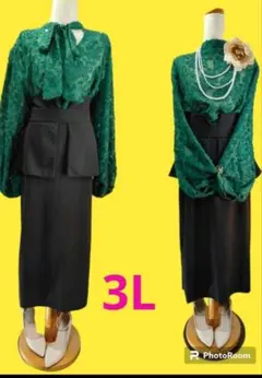 【ラスト1点】卒業式入学式に！こだわりキレイめコーデ新品☆着痩せペプラム