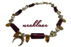 ハンドメイド 紫色のネックレス