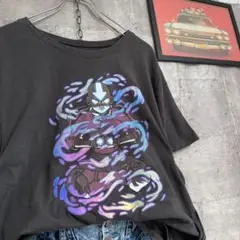 US古着/L アニメ アバター 伝説の少年アン Tシャツ アニメT 黒 L