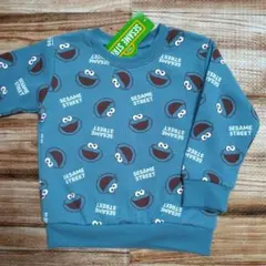 新品 未使用 セサミストリート クッキーモンスター 長袖 裏起毛 トレーナー