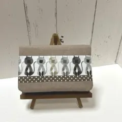 モノクロ猫　マルチケース　モカ　ハンドメイド