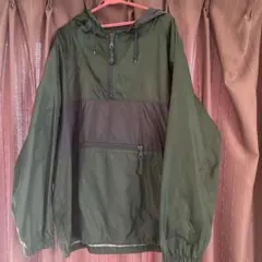 OldGapアノラックパーカーLグリーン90sバックプリントバイカラーネイビー