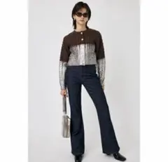 新品✨マウジー（MOUSSY）FOIL PRINT CABLE カーディガン