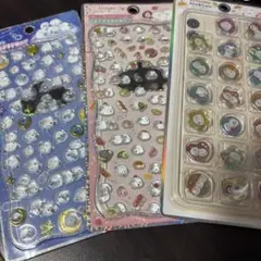 ジュエルプチドロップ　おはじきシール　シマエナガ　3種セット