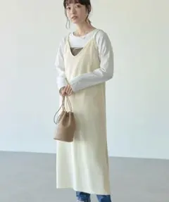 Earth Iラインニットキャミワンピ