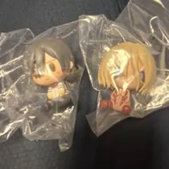 進撃の巨人　一番くじ　ちょこのっと　女型の巨人　ミカサ　セット　フィギュア