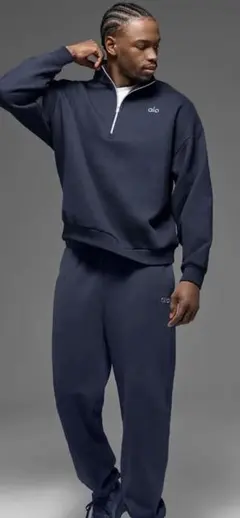 ALO ハーフジップ　スウェット　正規品　新品未使用　サイズL ネイビー