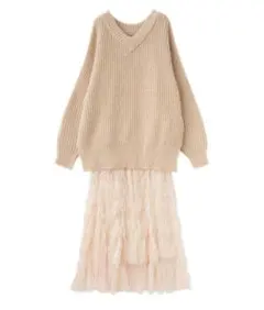 COCO DEAL ウェーブプリーツチュールニットセットワンピース サイズ2