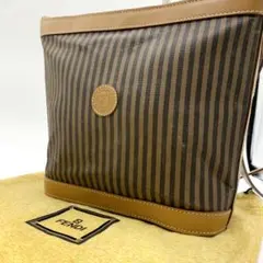 極稀少✨フェンディ ショルダーバッグ ペカン柄 ストライプ FFロゴ ブラウン